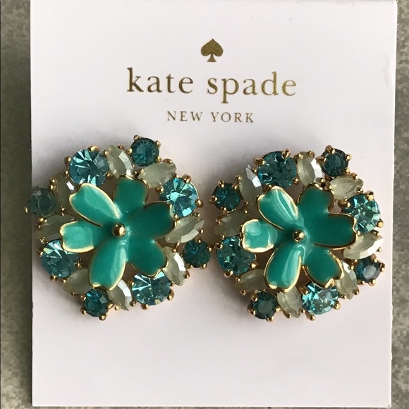 KATE SPADE MULTI ENAMEL FLOWER EARRINGS - Picture 2 of 4